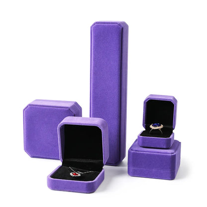 Simple Style Solid Color Flannel Jewelry Boxes