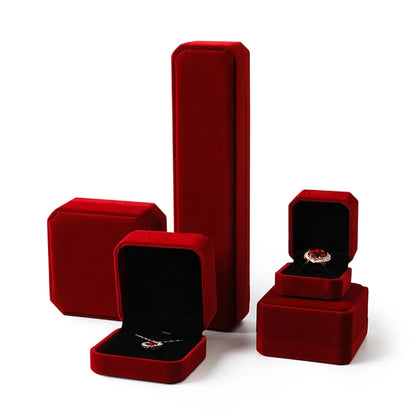 Simple Style Solid Color Flannel Jewelry Boxes