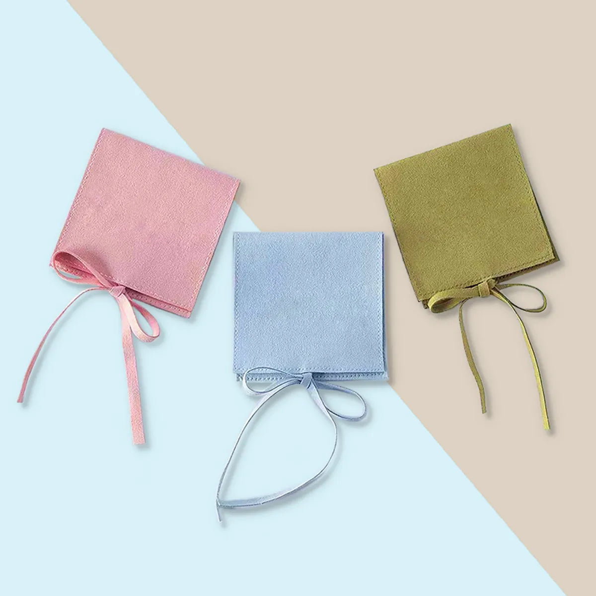 Simple Style Solid Color Flannel Jewelry Packaging Bags