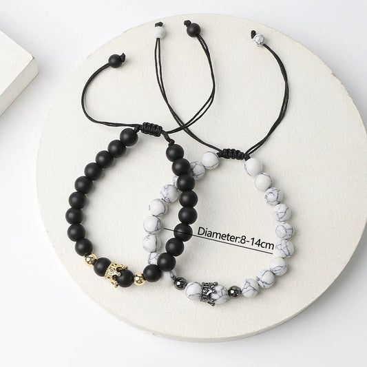 Simple Style Solid Color Frosted Stone Unisex Bracelets