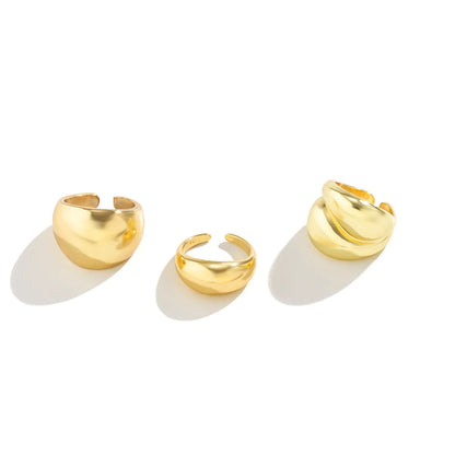 Simple Style Solid Color Gold Plated Alloy Wholesale Rings