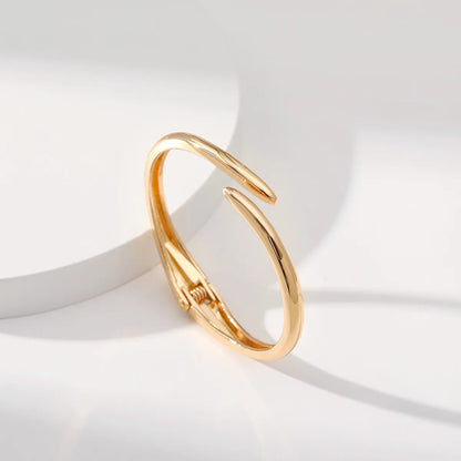 Simple Style Solid Color Metal Plating Gold Plated Women'S Bangle