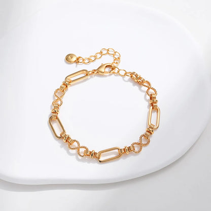 Simple Style Solid Color Gold Plated Metal Wholesale Bracelets