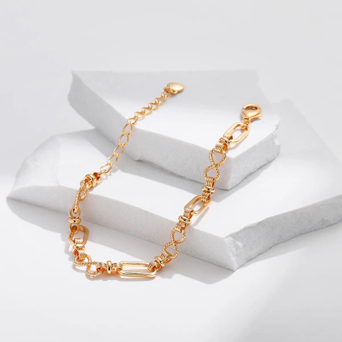 Simple Style Solid Color Gold Plated Metal Wholesale Bracelets