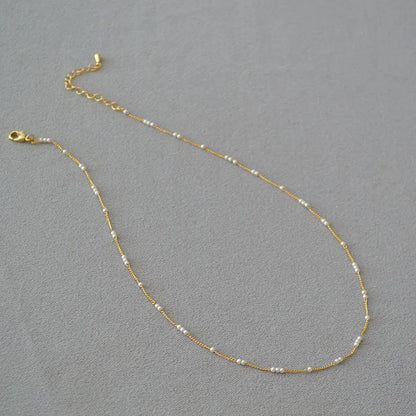 Simple Style Solid Color Imitation Pearl Brass Wholesale Necklace