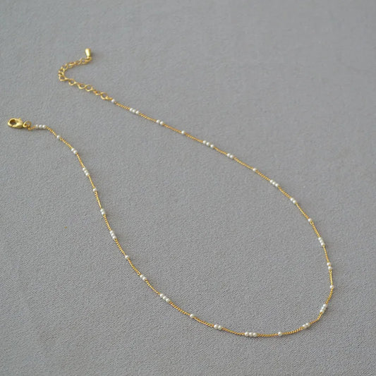 Simple Style Solid Color Imitation Pearl Brass Wholesale Necklace