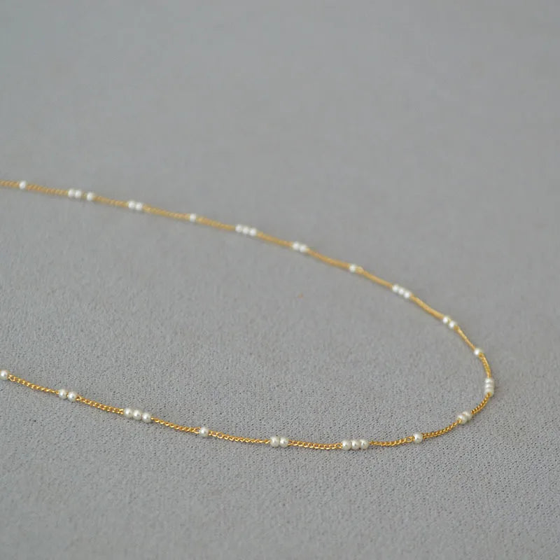 Simple Style Solid Color Imitation Pearl Brass Wholesale Necklace