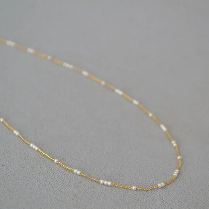 Simple Style Solid Color Imitation Pearl Brass Wholesale Necklace