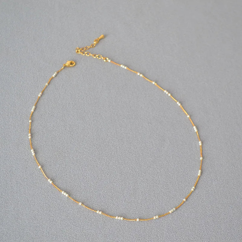 Simple Style Solid Color Imitation Pearl Brass Wholesale Necklace