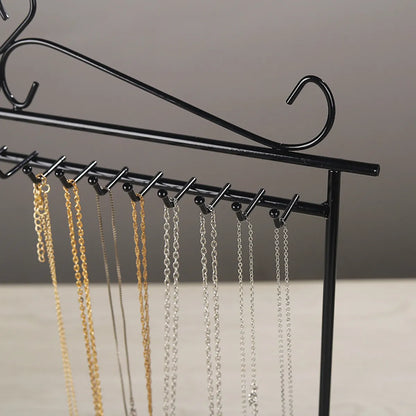 Simple Style Solid Color Iron Jewelry Rack