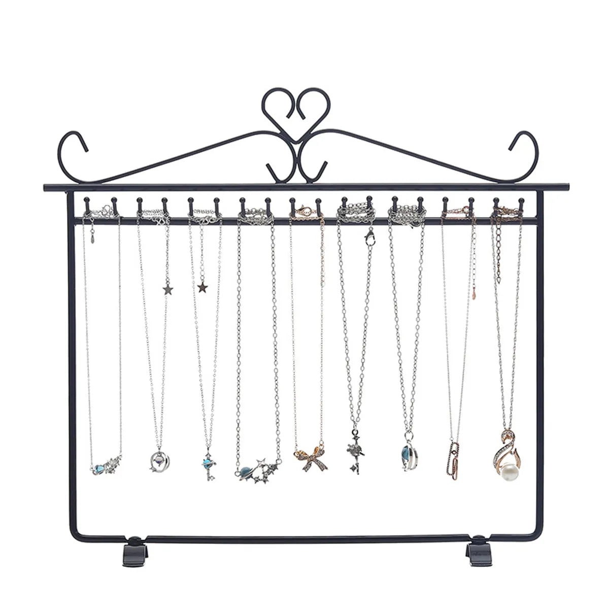 Simple Style Solid Color Iron Jewelry Rack