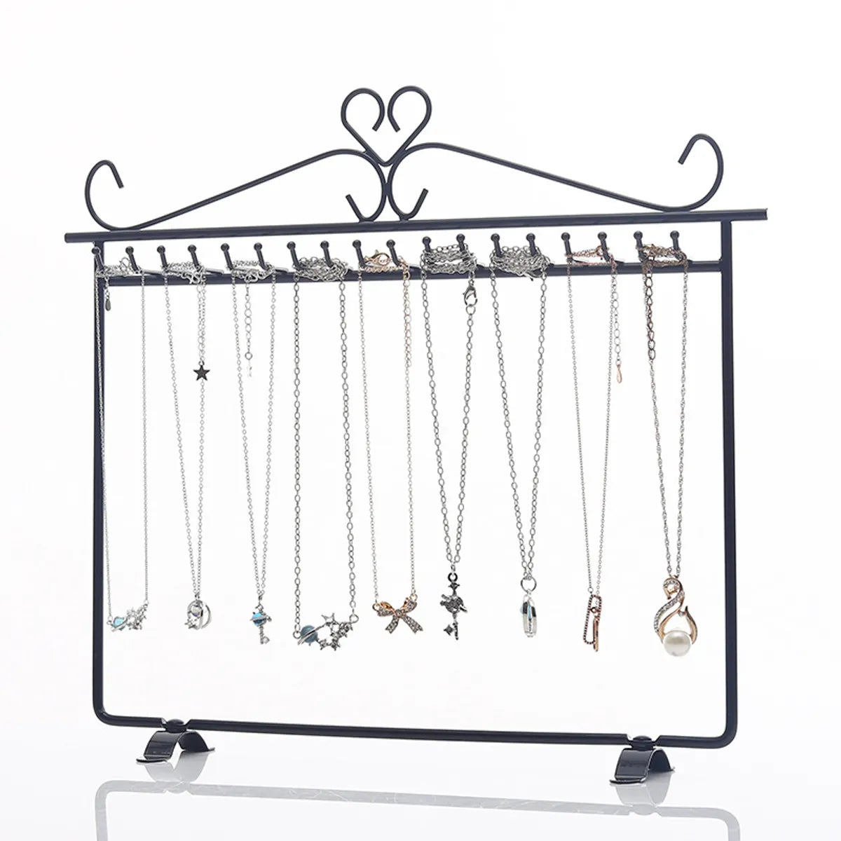 Simple Style Solid Color Iron Jewelry Rack