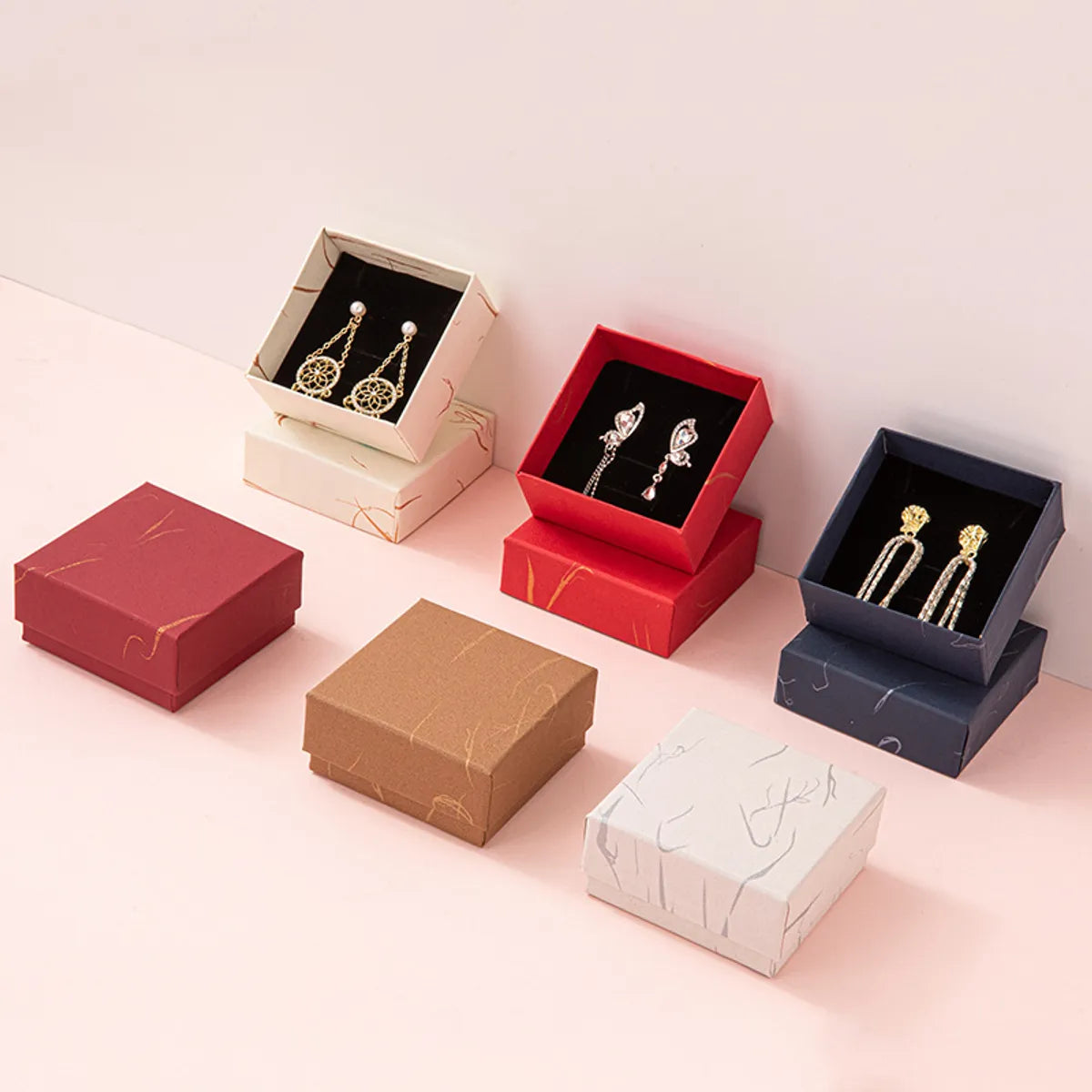 Simple Style Solid Color Jewelry Boxes