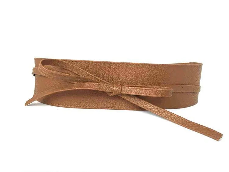 Simple Style Solid Color Knot Pu Leather Alloy Straps Women'S Leather Belts