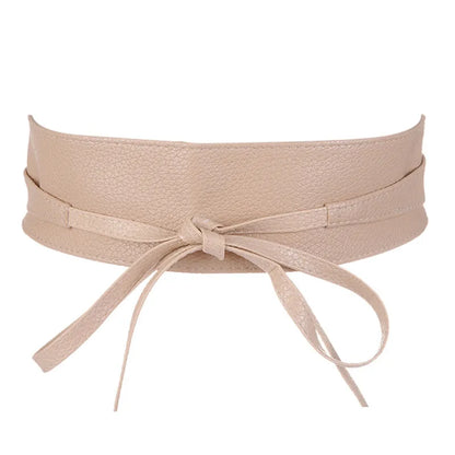 Simple Style Solid Color Knot Pu Leather Alloy Straps Women'S Leather Belts