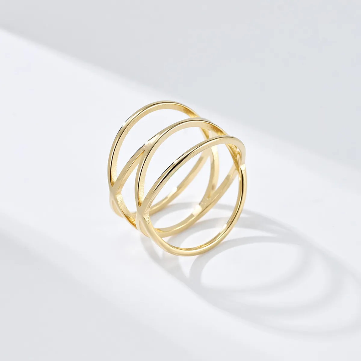 Simple Style Solid Color Lines 304 Stainless Steel 18K Gold Plated Rings In Bulk