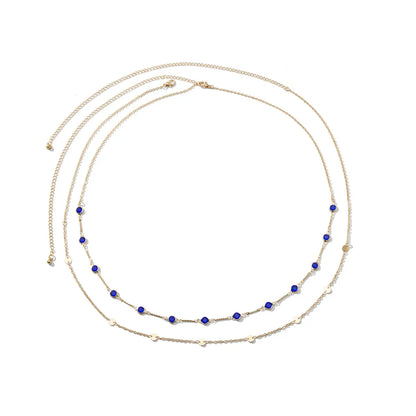 Simple Style Solid Color Metal Inlay Zircon Women'S Waist Chain