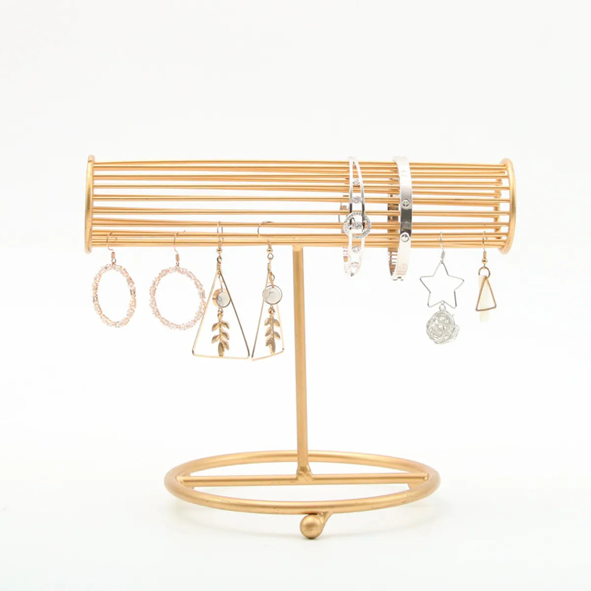 Simple Style Solid Color Metal Jewelry Rack