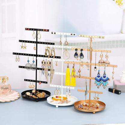 Simple Style Solid Color Metal Jewelry Rack