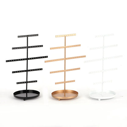 Simple Style Solid Color Metal Jewelry Rack