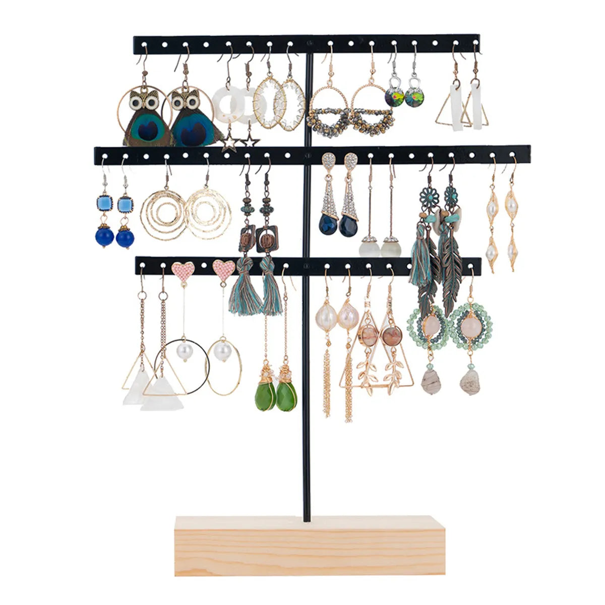 Simple Style Solid Color Metal Jewelry Rack