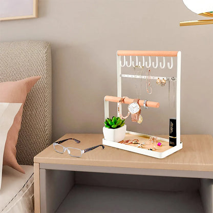 Simple Style Solid Color Metal Jewelry Rack