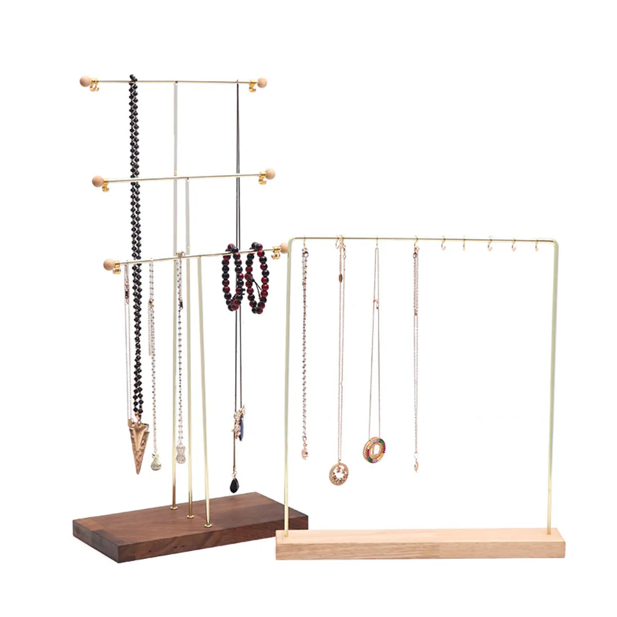 Simple Style Solid Color Metal Jewelry Rack