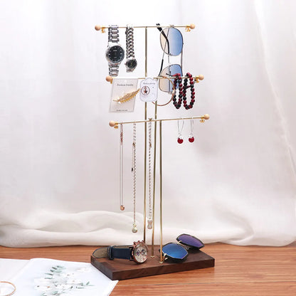 Simple Style Solid Color Metal Jewelry Rack