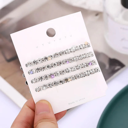 Simple Style Solid Color Metal Plating Inlay Rhinestones Hair Clip