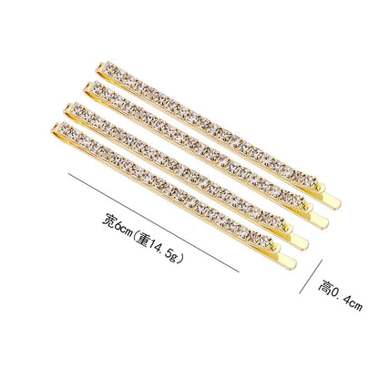 Simple Style Solid Color Metal Plating Inlay Rhinestones Hair Clip