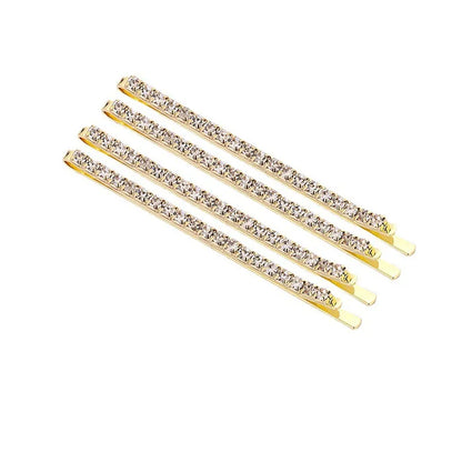 Simple Style Solid Color Metal Plating Inlay Rhinestones Hair Clip