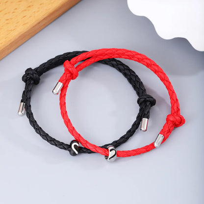 Simple Style Solid Color Mixed Materials Handmade Unisex Bracelets