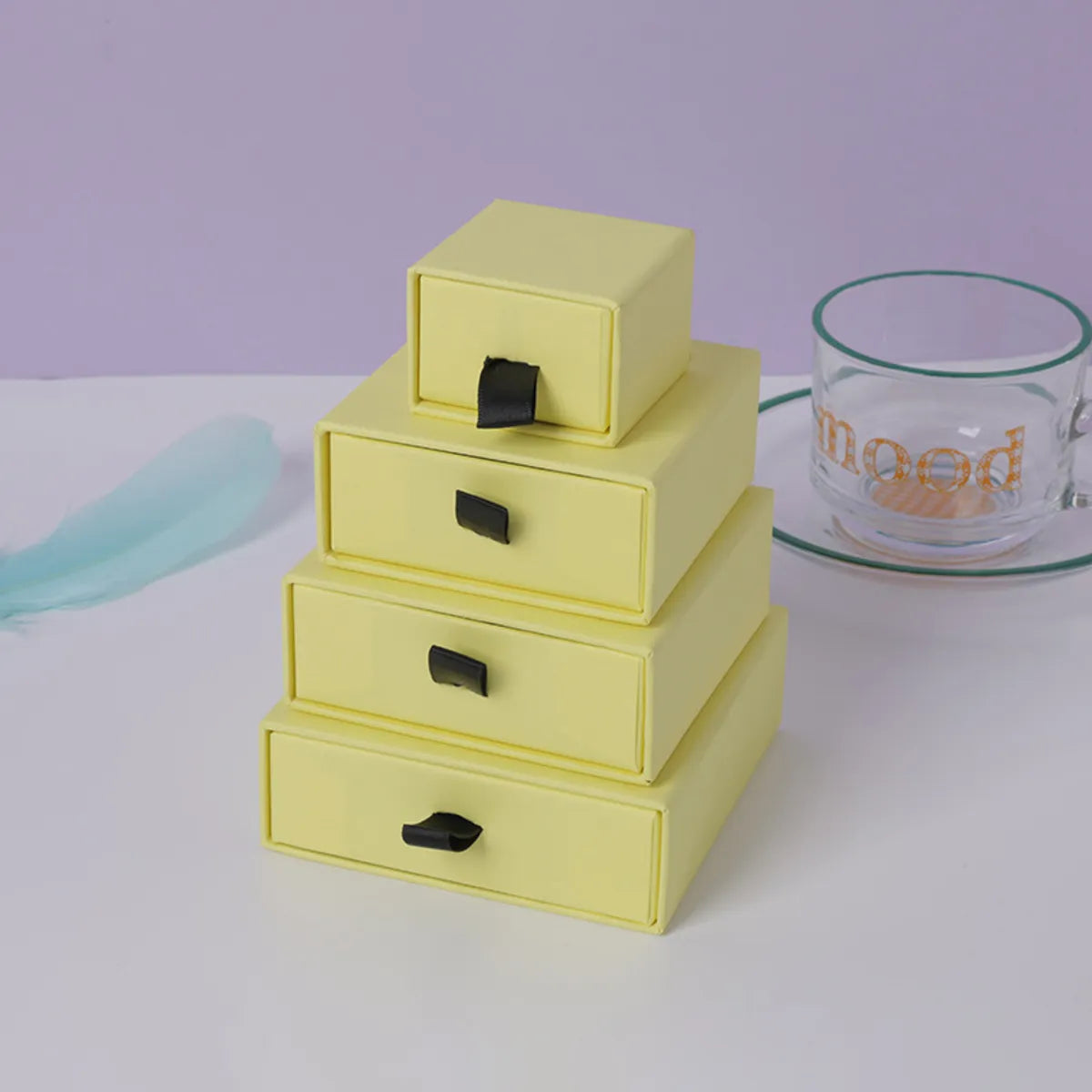 Simple Style Solid Color Paper Flannel Jewelry Boxes