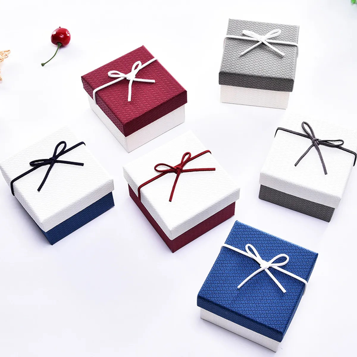 Simple Style Solid Color Paper Jewelry Boxes