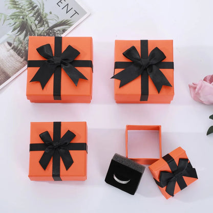 Simple Style Solid Color Paper Jewelry Boxes