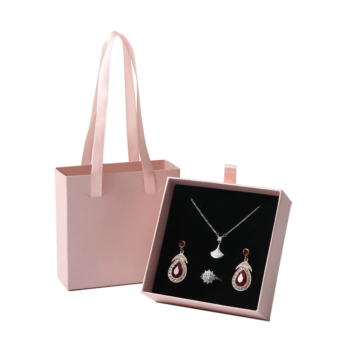 Simple Style Solid Color Paper Jewelry Packaging Bags