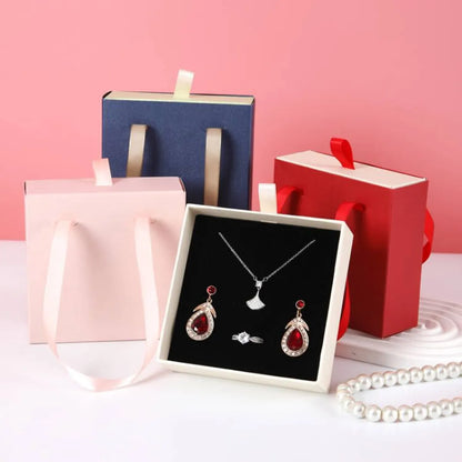 Simple Style Solid Color Paper Jewelry Packaging Bags