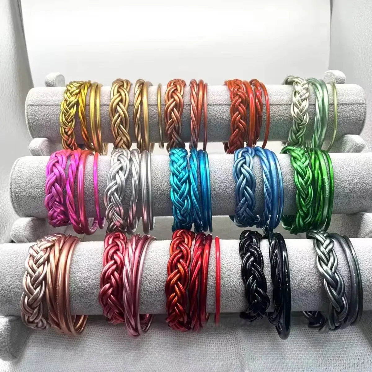 Simple Style Solid Color Plastic Braid Unisex Wristband