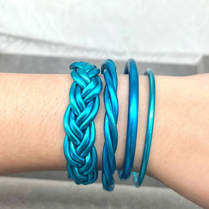 Simple Style Solid Color Plastic Braid Unisex Wristband