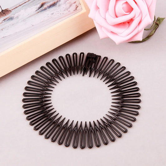 Simple Style Solid Color Plastic Resin Rhinestone Hair Combs