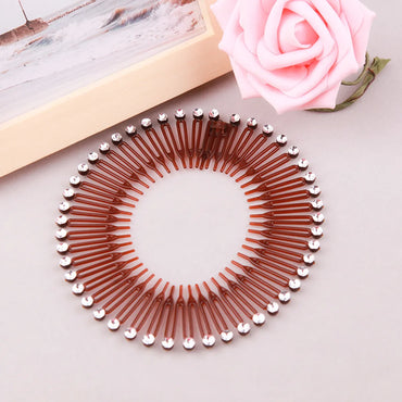 Simple Style Solid Color Plastic Resin Rhinestone Hair Combs