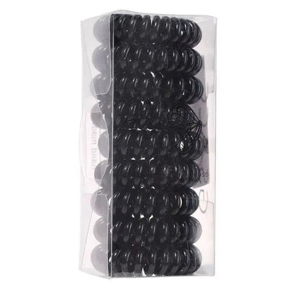 Women'S Simple Style Solid Color Plastic Stoving Varnish Telephone Cord Hair Tie