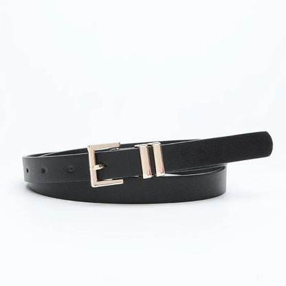 Simple Style Solid Color Pu Leather Alloy Women'S Leather Belts