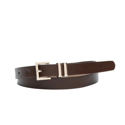 Simple Style Solid Color Pu Leather Alloy Women'S Leather Belts