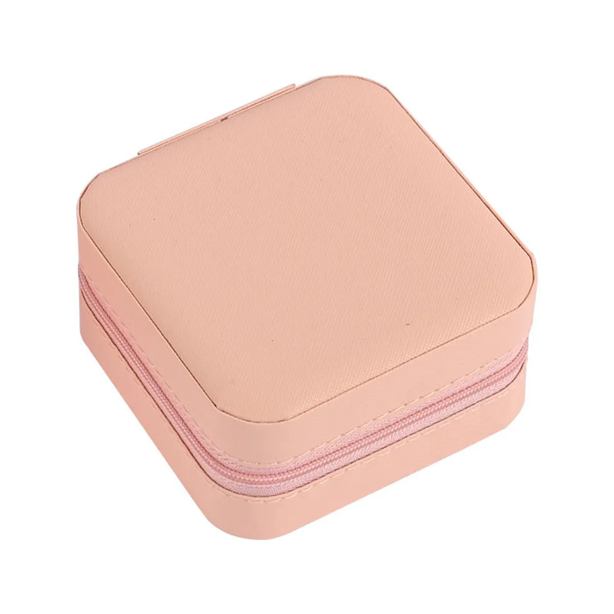 Simple Style Solid Color Pu Leather Flannel Jewelry Boxes