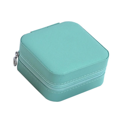 Simple Style Solid Color Pu Leather Flannel Jewelry Boxes