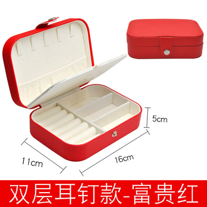 Simple Style Solid Color Pu Leather Flannel Jewelry Boxes