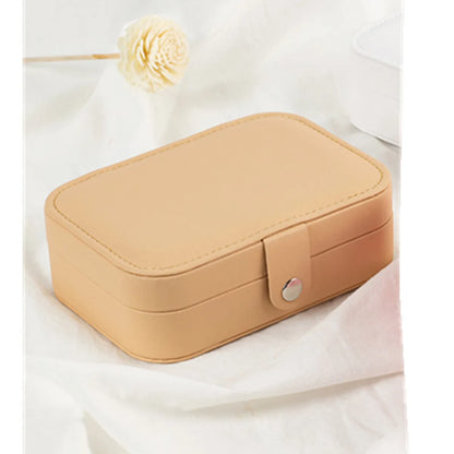 Simple Style Solid Color Pu Leather Jewelry Boxes