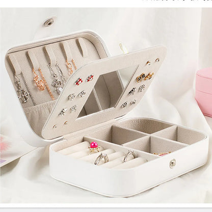 Simple Style Solid Color Pu Leather Jewelry Boxes