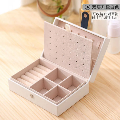 Simple Style Solid Color Pu Leather Jewelry Boxes